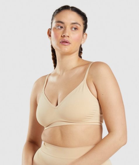 Bielizny Gymshark Seamless Low Neck Bralette Damskie Głęboka Brązowe | PL 042CYJ